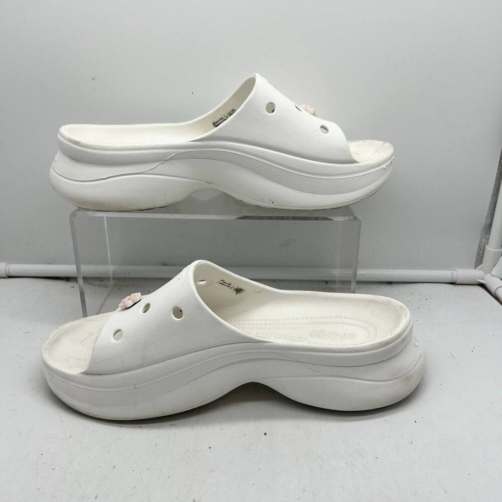 Crocs Sandals Womens 8 Bae Slide Platform White Slip On - Picture 2 of 7